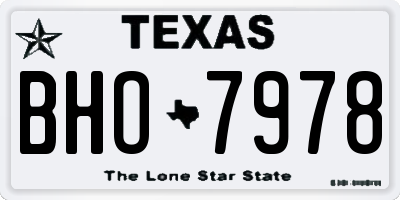 TX license plate BHO7978
