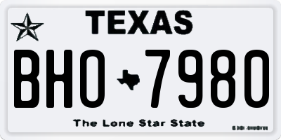 TX license plate BHO7980
