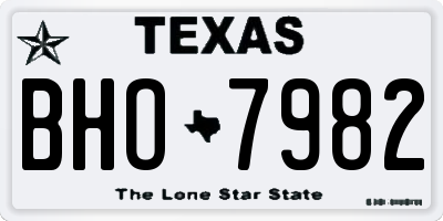 TX license plate BHO7982