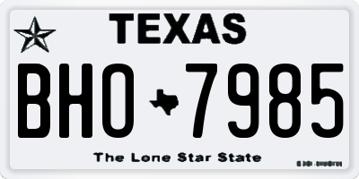TX license plate BHO7985