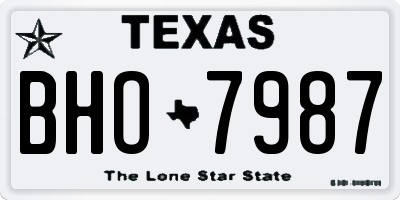 TX license plate BHO7987