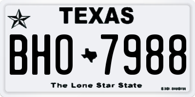 TX license plate BHO7988