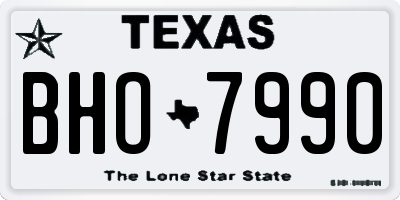 TX license plate BHO7990