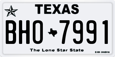 TX license plate BHO7991