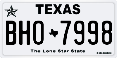 TX license plate BHO7998