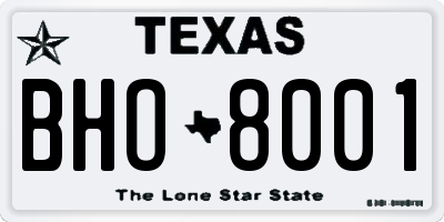 TX license plate BHO8001