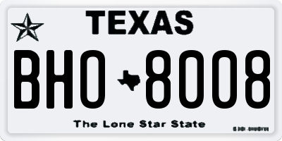 TX license plate BHO8008