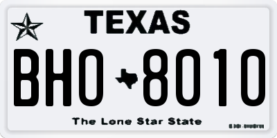 TX license plate BHO8010