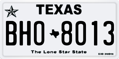 TX license plate BHO8013