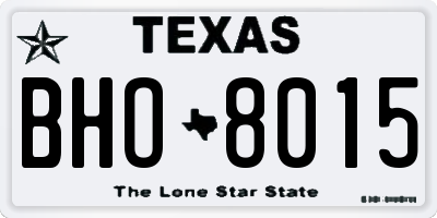 TX license plate BHO8015