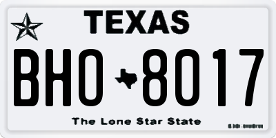 TX license plate BHO8017