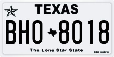 TX license plate BHO8018