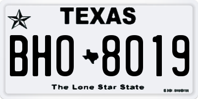 TX license plate BHO8019