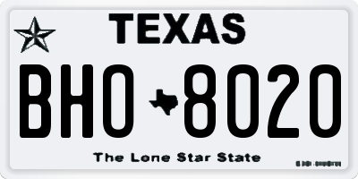 TX license plate BHO8020