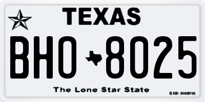 TX license plate BHO8025