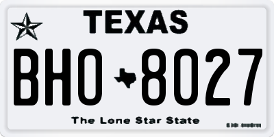 TX license plate BHO8027