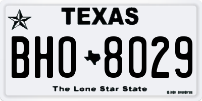 TX license plate BHO8029