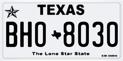 TX license plate BHO8030