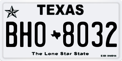 TX license plate BHO8032