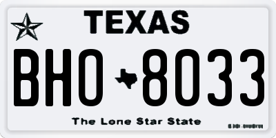TX license plate BHO8033