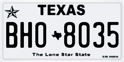 TX license plate BHO8035