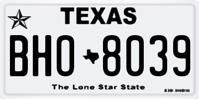 TX license plate BHO8039