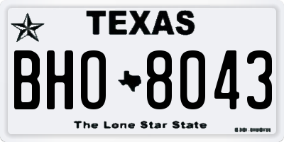 TX license plate BHO8043