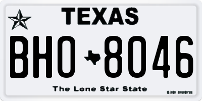 TX license plate BHO8046