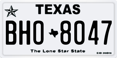 TX license plate BHO8047