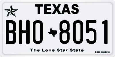 TX license plate BHO8051