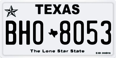 TX license plate BHO8053