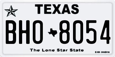TX license plate BHO8054