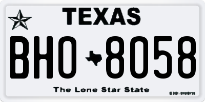TX license plate BHO8058