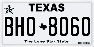 TX license plate BHO8060