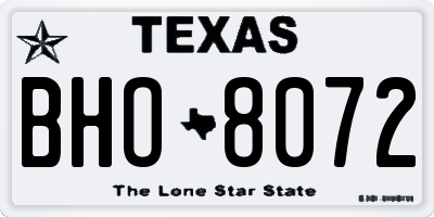 TX license plate BHO8072