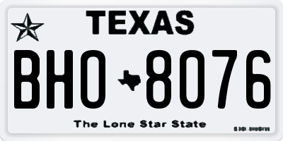 TX license plate BHO8076