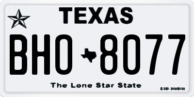 TX license plate BHO8077