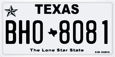 TX license plate BHO8081