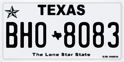 TX license plate BHO8083