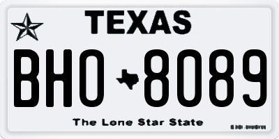 TX license plate BHO8089