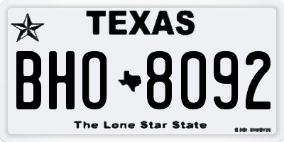 TX license plate BHO8092
