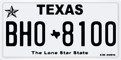TX license plate BHO8100