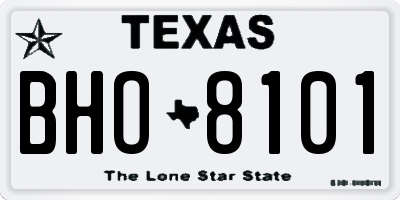 TX license plate BHO8101