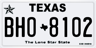 TX license plate BHO8102