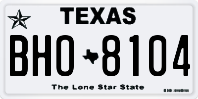 TX license plate BHO8104