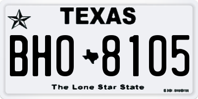 TX license plate BHO8105