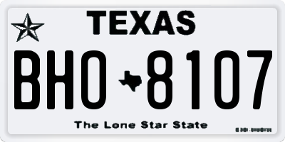 TX license plate BHO8107