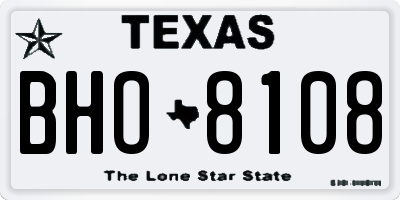 TX license plate BHO8108