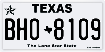 TX license plate BHO8109