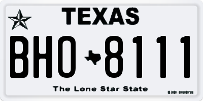 TX license plate BHO8111